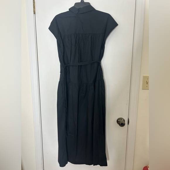 NWT Women's A New Day S Black Short Sleeve Button Down Collar Midi Dress - Picture 2 of 4